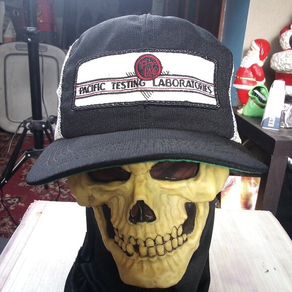 Vintage Pacific Testing Laboratories Patch Snap Trucker Hat Cap - Picture 1 of 6